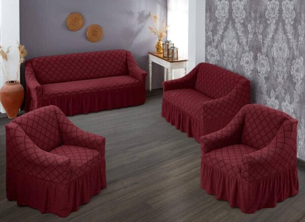 J1- Housse en jacquard rouge