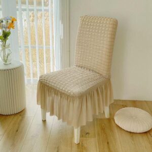C92- Housse de chaise polycoton beige