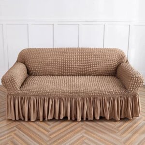 H10- Housse en polycoton marron clair