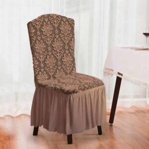 Housses de chaises Jacquard - marron chocolat