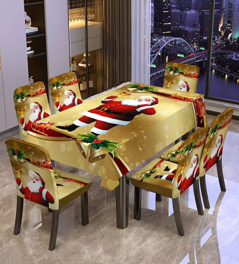 Housses de chaises et nappe polyester - motif6