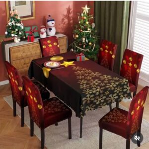 Housses de chaises et nappe polyester - motif14