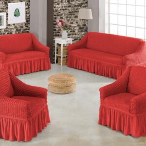 H15- Housse en polycoton rouge foncé