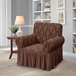 J5- Housse en jacquard marron chocolat