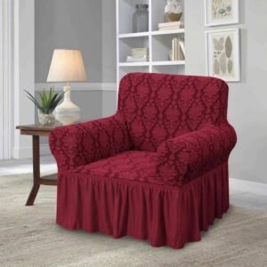J3- Housse en Jacquard Bordeaux